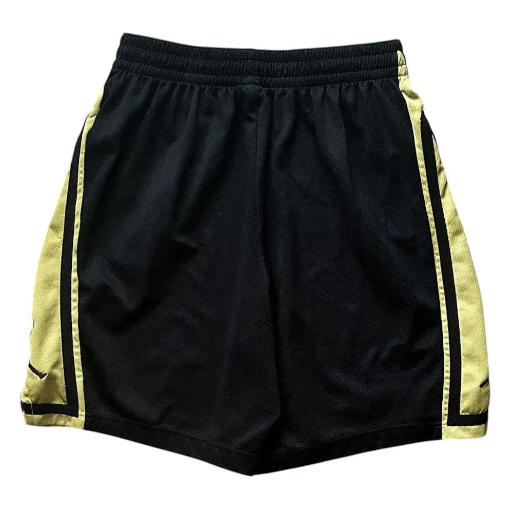 Nike Jordan Jumpman Vintage Y2K Black Mesh and Gold Basketball Shorts 2XL